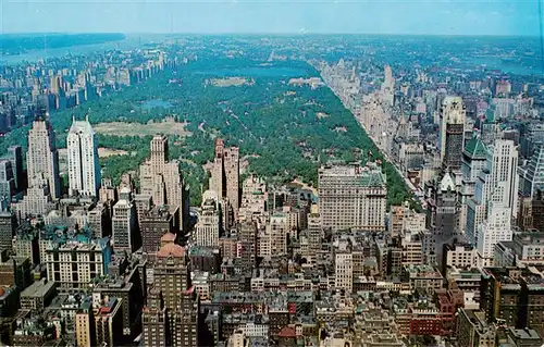 AK / Ansichtskarte  New_York_City RCA Building Central Park and upper Manhattan Air view New_York_City