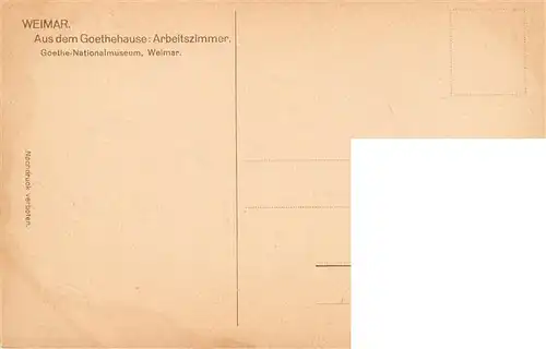 AK / Ansichtskarte  Weimar__Thueringen Goethehaus Arbeitszimmer Goethe Nationalmuseum 