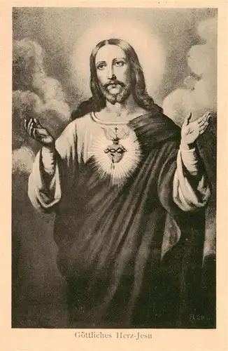 AK / Ansichtskarte 73881792 Sprendlingen__Dreieich Christusbild Goettliches Herz Jesu 