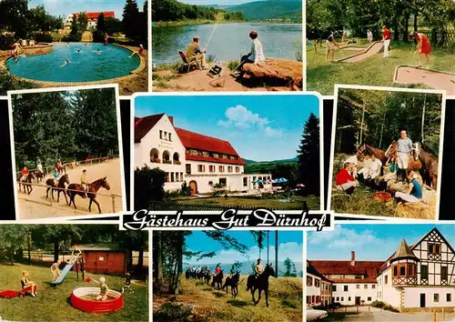 AK / Ansichtskarte 73881868 Rieneck Gaestehaus Gut Duernhof Pool Angeln Reiten Kinderspielplatz Waldpartie Minigolfplatz Rieneck