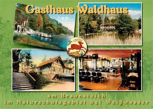 AK / Ansichtskarte 73881892 Weisswasser__Oberlausitz Gasthaus Waldhaus am Braunsteich Gastraum 