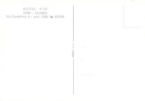 AK / Ansichtskarte 73881945 Alassio_Liguria_IT Hotel Rio 