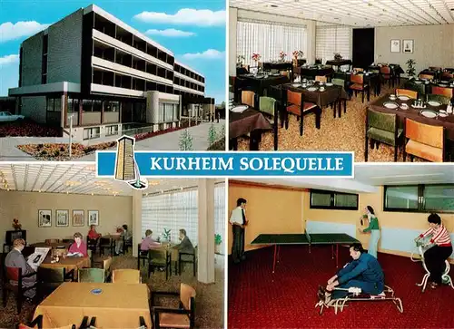 AK / Ansichtskarte  Bad_Westernkotten Kurheim Solequelle Gastraum Aufenthaltsraum Gymnastikraum Bad_Westernkotten