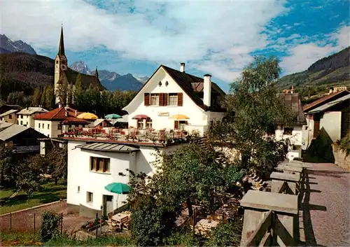 AK / Ansichtskarte  Bad_Scuol Cafe Conrad Kirche Bad_Scuol