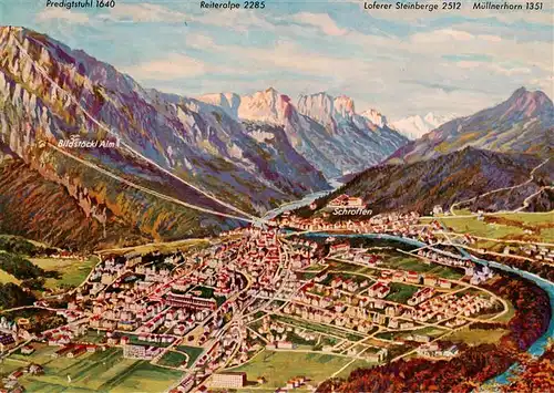 AK / Ansichtskarte  Bad_Reichenhall mit Predigtstuhl Loferer Steinberge und Muellner Horn Bad_Reichenhall