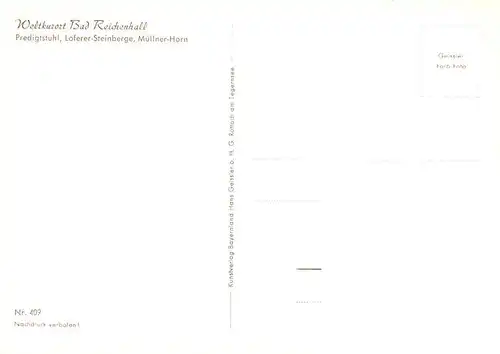 AK / Ansichtskarte  Bad_Reichenhall mit Predigtstuhl Loferer Steinberge und Muellner Horn Bad_Reichenhall