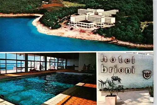 AK / Ansichtskarte 73882210 Pula_Pola_Croatia Hotel Brioni Fliegeraufnahme Hallenbad Schriftzug 