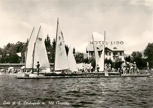 AK / Ansichtskarte  Lido_di_San_Cristoforo_Trient_Trentino-Alto Adige_IT Hotel Lido Strand Segeln 