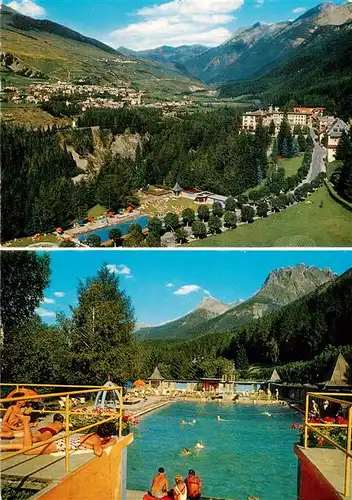 AK / Ansichtskarte  Scuol_Tarasp_Vulpera Panorama Schwimmbad Vulpera mit Lischana Gruppe Scuol_Tarasp_Vulpera