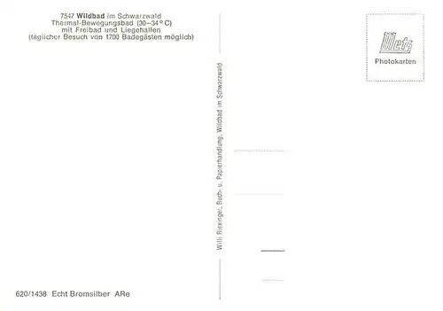 AK / Ansichtskarte  Bad_Wildbad Thermalbewegungsbad Bromsilber Bad_Wildbad