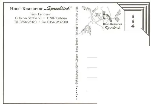 AK / Ansichtskarte 73882303 Luebben_Spreewald Restaurant Hotel Spreeblick Natur Luebben Spreewald