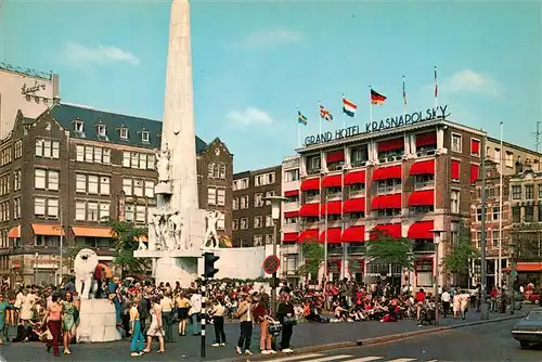 AK / Ansichtskarte  Amsterdam__NL Nationaldenkmal Grand Hotel Krasnapolsky 