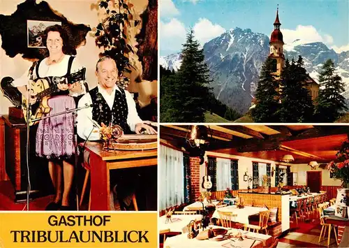 AK / Ansichtskarte  Obernberg_Brenner_Tirol_AT Gasthof Tribulaunblick Gastraum Hausmusik Bergkapelle Alpen 