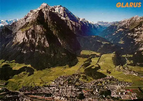 AK / Ansichtskarte  Glarus_GL Fliegeraufnahme mit Vorderglaernisch Glarus_GL