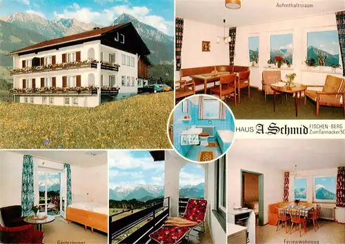 AK / Ansichtskarte 73882483 Fischen_Allgaeu Haus Anton Schmid Gaestezimmer Balkon Ferienwohnung Bad Fischen Allgaeu