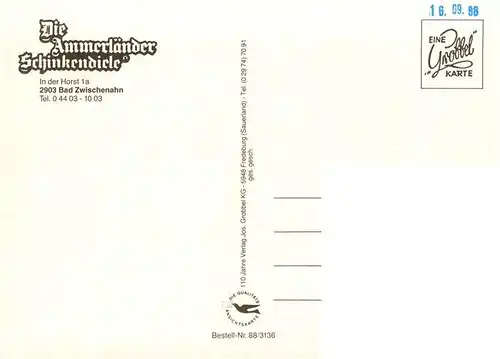 AK / Ansichtskarte 73882512 Bad_Zwischenahn Die Ammerlaender Schinkendiele Bad_Zwischenahn