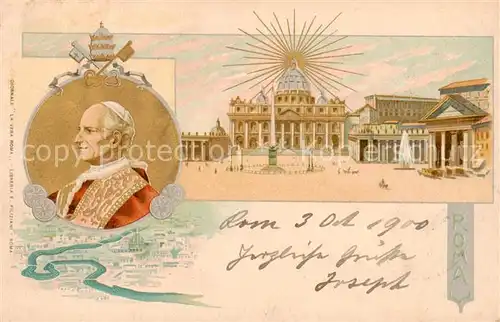 AK / Ansichtskarte  Papst_Pope_Pape Litho Petersplatz 