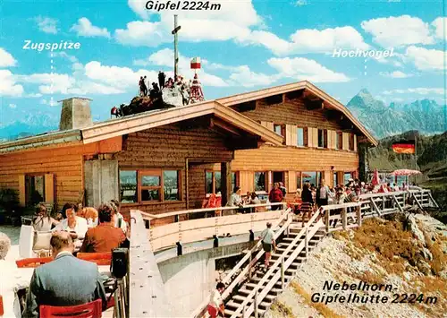 AK / Ansichtskarte 73882546 Nebelhorn-Gipfelhuette_2224m_Hochvogel Sonnenterrasse Hochvogel Zugspitze 