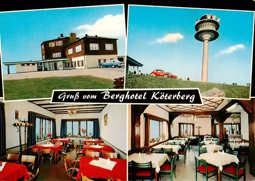 AK / Ansichtskarte 73882567 Luegde Berghotel Koeterberg Gastraeume Aussichtsturm Luegde