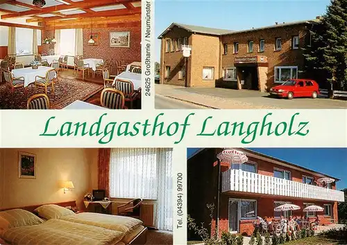 AK / Ansichtskarte 73882578 Grossharrie Landgasthof Langholz Gaststube Zimmer  Grossharrie