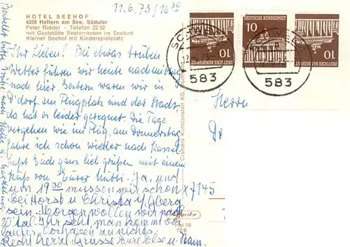 AK / Ansichtskarte  Haltern_See Hotel Seehof Seeterrassen Segelregatta Haltern See