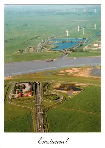 AK / Ansichtskarte  Leer_Ostfriesland Emstunnel zwischen Leer und dem Rheiderland Fliegeraufnahme Leer_Ostfriesland