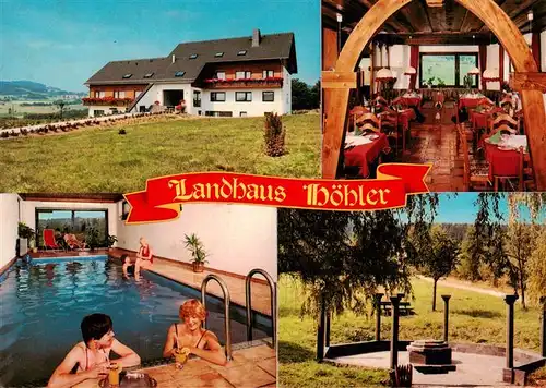 AK / Ansichtskarte 73882609 Probbach Landhaus Hoehler Hallenbad Gaststube Park Probbach