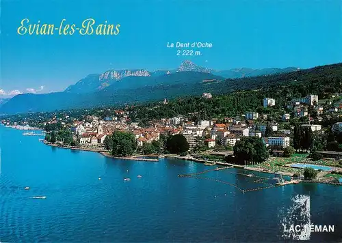 AK / Ansichtskarte  Evian-les-Bains_74 Ville fleurie sur la rive du Lac Leman Vue aerienne 