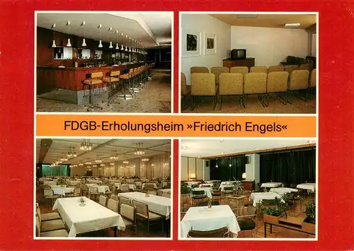 AK / Ansichtskarte 73882674 Templin FDGB Erholungsheim Friedrich Engels Hallenbar Fernsehraum Restaurant Tanzcafe Templin