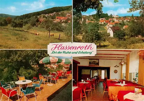 AK / Ansichtskarte 73882705 Hassenroth_Hoechst _Odenwald Hotel Dachsrain Cafe Talblick Gastraeume 