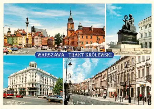 AK / Ansichtskarte 73882723 Warszawa Plac Zamkowy Pomnik M Kopernika Hotel Bristol Nowy Swiat Warszawa