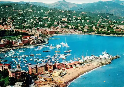 AK / Ansichtskarte  Santa_Margherita_Ligure_IT Golfo del Tigullio Panorama aereo del porticciolo 