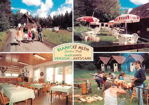 AK / Ansichtskarte 73882759 Blazejovice_Prachatice_Prachatitz_CZ Blanicky Mlyn Pension Autocamp Restaurant Gastraum Grillplatz 
