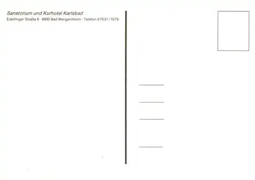 AK / Ansichtskarte  Bad_Mergentheim Sanatorium und Kurhotel Karlsbad Bad_Mergentheim