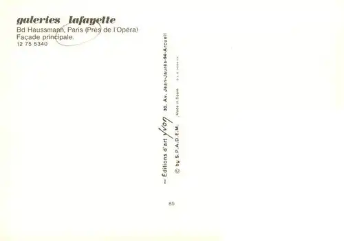 AK / Ansichtskarte  Paris_75 Galeries Lafayette 
