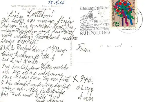 AK / Ansichtskarte  Ruhpolding Cafe Windbeutelgraefin  Ruhpolding