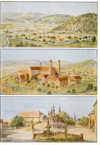 AK / Ansichtskarte 73882895 Fulda Vor der Klostergruendung Im Mittelalter und Heute Fulda