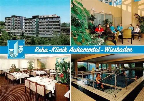 AK / Ansichtskarte  Wiesbaden Reha Klinik Aukammtal Aufenthalts und Gastraum Hallenbad Wiesbaden