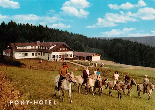 AK / Ansichtskarte 73882937 Hammelbach_Grasellenbach Pony Hotel Gassbachhof Ponywanderung 