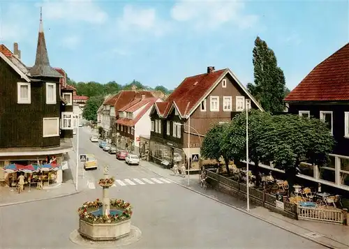 AK / Ansichtskarte  Braunlage Eichhoernchen Brunnen mit Elbingeroeder Strasse Braunlage