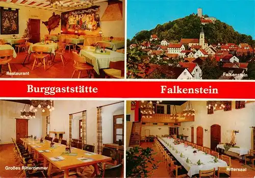 AK / Ansichtskarte 73882983 Falkenstein_Bayerischer_Wald Burggaststaette Restaurant Falkenstein Grosses Ritterzimmer Rittersaal 