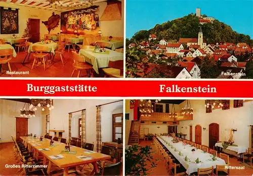 AK / Ansichtskarte  Falkenstein_Bayerischer_Wald Burggaststaette Restaurant Falkenstein Grosses Ritterzimmer Rittersaal 