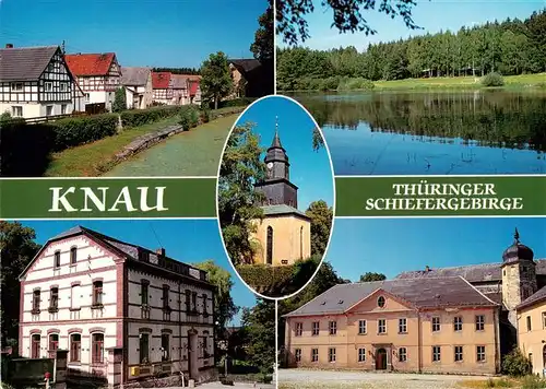 AK / Ansichtskarte  Knau_Altenburg Fachwerkhaeuser am Dorfanger Mahlteich Kirche Gemeindeverwaltung Herrenhaus im Gutshof Knau Altenburg