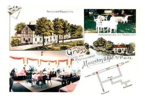 AK / Ansichtskarte  Peitz Restaurant Maustmuehle Hammerstrom mit Restaurant Gastraum Peitz