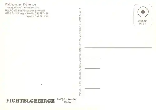 AK / Ansichtskarte 73883066 Fichtelberg_Fichtelgebirge_Bayreuth Waldhotel am Fichtelsee 