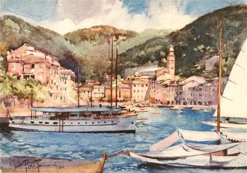 AK / Ansichtskarte 73883111 Portofino_Liguria_IT Il Porto Kuenstlerkarte 
