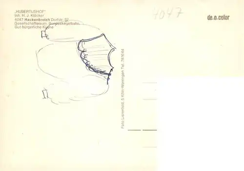 AK / Ansichtskarte  Hackenbroich Hubertushof Gastraum Bar Terrasse Hackenbroich