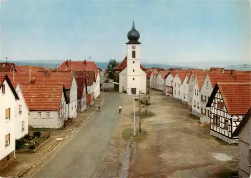 AK / Ansichtskarte  Langenleiten_Sandberg Dorfstrasse mit Kirche 