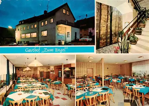 AK / Ansichtskarte  Rechtenbach_Spessart Gasthof Zum Engel Gastraeume Treppe Rechtenbach Spessart