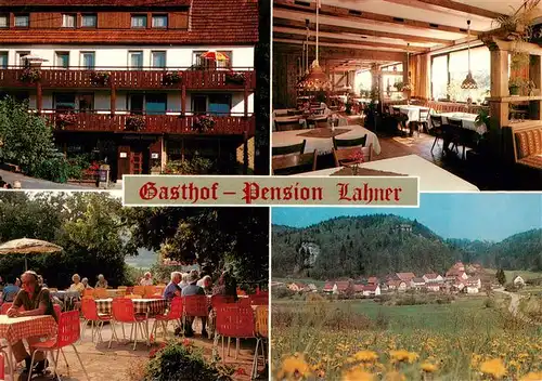 AK / Ansichtskarte  Heiligenstadt_Oberfranken Gasthof Pension Lahner Gastraum Freiterrasse Panorama Heiligenstadt_Oberfranken